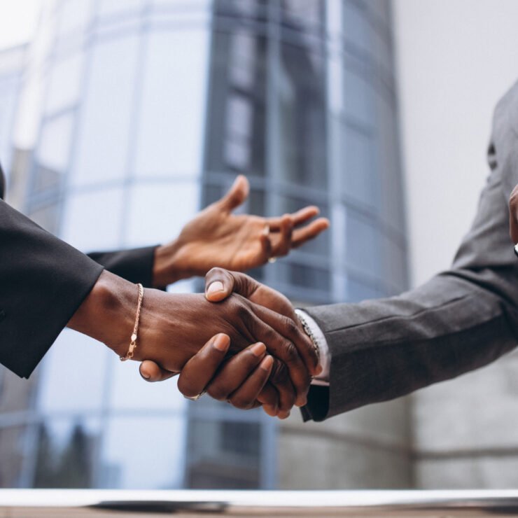 African business male people shaking hands African business male people shaking hands